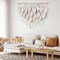 Macramé Wall Hanging – Boho Beige Leaves Tapestry, Handmade Woven Bohemian Wall Art for Bedroom, Living Room, Apartment, or Dorm, Perfect Gift Idea